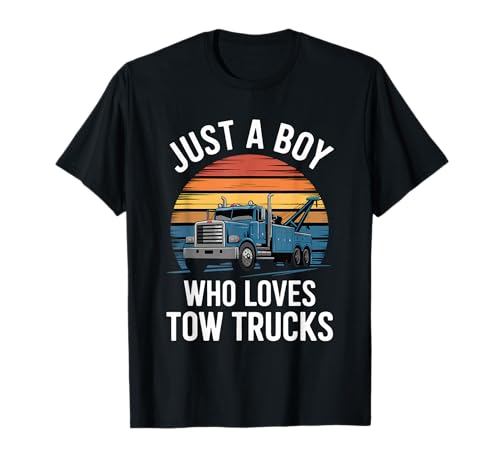 Just A Boy Who Loves Tow Trucks Driver Vintage Abschleppwagen T-Shirt Just A Boy Who Loves Tow Trucks Driver Vintage Abschleppwagen T-Shirt von Funny Tow Truck Apparel for Men Women