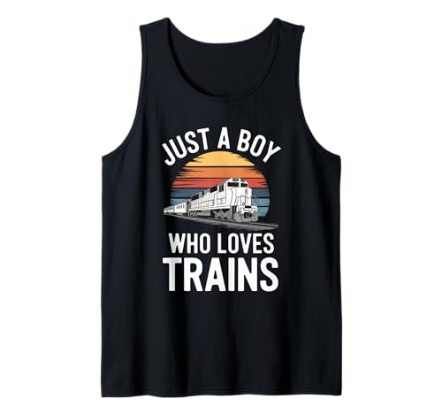 Herren Just A Boy Who Loves Trains Lokomotive Railfan Vintage Train Tank Top Herren Just A Boy Who Loves Trains Lokomotive Railfan Vintage Train Tank Top von Funny Train Apparel for Men Women
