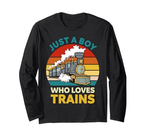 Just A Boy Who Loves Trains Lustiger Zug für Kleinkinder, Jungen und Kinder Langarmshirt Just A Boy Who Loves Trains Lustiger Zug für Kleinkinder, Jungen und Kinder Langarmshirt von Funny Train Shirt Toddler Boys Kids