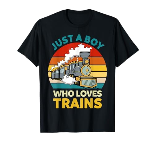 Just A Boy Who Loves Trains Lustiger Zug für Kleinkinder, Jungen und Kinder T-Shirt Just A Boy Who Loves Trains Lustiger Zug für Kleinkinder, Jungen und Kinder T-Shirt von Funny Train Shirt Toddler Boys Kids