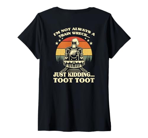 Damen Ich Bin Nicht Immer EIN Zugunglück Nur EIN Scherz Toot Toot T-Shirt mit V-Ausschnitt Damen Ich Bin Nicht Immer EIN Zugunglück Nur EIN Scherz Toot Toot T-Shirt mit V-Ausschnitt von Funny Train lovers design