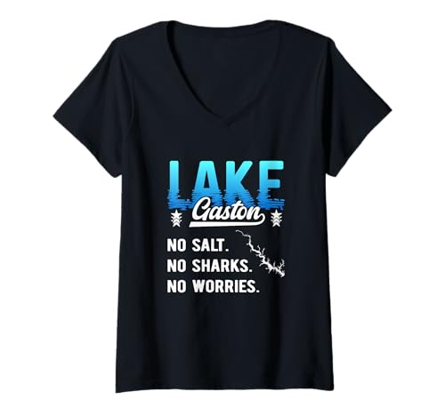 Damen Urlaub am Lake Gaston, Roanoke River, North Carolina, Virginia T-Shirt mit V-Ausschnitt Damen Urlaub am Lake Gaston, Roanoke River, North Carolina, Virginia T-Shirt mit V-Ausschnitt von Funny Travel Holiday Souvenirs Gifts