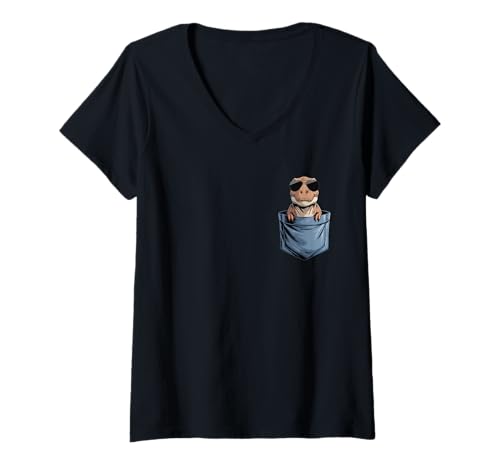 Damen Niedliche Tasche T-Rex Tyrannosaurus Dinosaurier Liebhaber T-Shirt mit V-Ausschnitt Damen Niedliche Tasche T-Rex Tyrannosaurus Dinosaurier Liebhaber T-Shirt mit V-Ausschnitt von Funny Trex in Pocket for Dino Lover