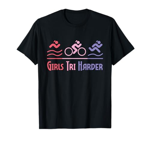 Mädchen Tri Harder - Triathlet Triathlon Marathoner Athlet T-Shirt Mädchen Tri Harder - Triathlet Triathlon Marathoner Athlet T-Shirt von Funny Triathlon Shirts