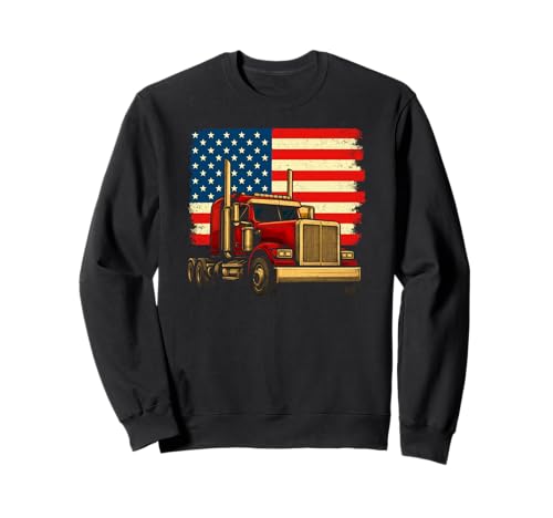 Cool Truck USA Flagge Trucker Fahrzeug LKW Fahrer Herren Damen Sweatshirt Cool Truck USA Flagge Trucker Fahrzeug LKW Fahrer Herren Damen Sweatshirt von Funny Trucker Gifts Store Co.