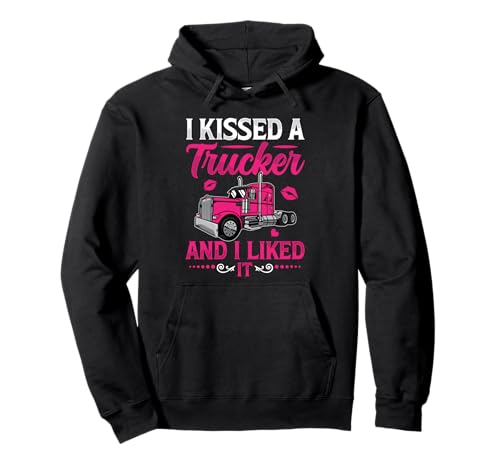 Ich Habe einen Trucker geküsst Lustiger LKW-Fahrer Frau Freundin Frauen Pullover Hoodie Ich Habe einen Trucker geküsst Lustiger LKW-Fahrer Frau Freundin Frauen Pullover Hoodie von Funny Trucker Wife Anniversary Apparel Co.