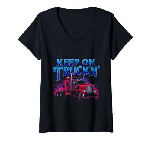Damen Lustiger Trucker-Truck-Fahrer fährt weiter mit Papa Vater T-Shirt mit V-Ausschnitt Damen Lustiger Trucker-Truck-Fahrer fährt weiter mit Papa Vater T-Shirt mit V-Ausschnitt von Funny Truckers Truck Driver Dad Apparel Co.