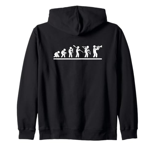 Trompeter Evolution Trompete Männer Lustiger Trompetenspieler Kapuzenjacke von Funny Trumpet Accessories & Designs For Trumpeter