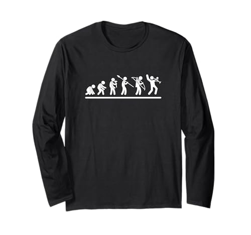 Trompeter Evolution Trompete Männer Lustiger Trompetenspieler Langarmshirt von Funny Trumpet Accessories & Designs For Trumpeter