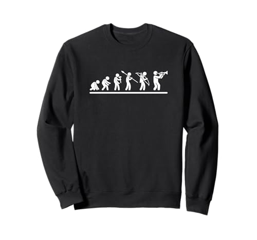 Trompeter Evolution Trompete Männer Lustiger Trompetenspieler Sweatshirt von Funny Trumpet Accessories & Designs For Trumpeter