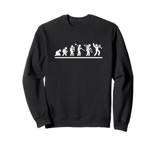 Trompeter Evolution Trompete Männer Lustiger Trompetenspieler Sweatshirt von Funny Trumpet Accessories & Designs For Trumpeter