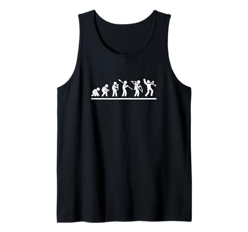 Trompeter Evolution Trompete Männer Lustiger Trompetenspieler Tank Top von Funny Trumpet Accessories & Designs For Trumpeter