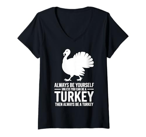 Damen Truthahn Tier Lustig Truthahn T-Shirt mit V-Ausschnitt Damen Truthahn Tier Lustig Truthahn T-Shirt mit V-Ausschnitt von Funny Turkey Animal Cool Turkeys Design