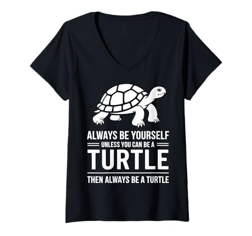 Damen Schildkröte Lustige Schildkröte T-Shirt mit V-Ausschnitt Damen Schildkröte Lustige Schildkröte T-Shirt mit V-Ausschnitt von Funny Turtle Cool Turtle Design