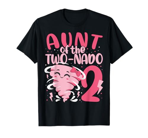 Tante der Zwei-Nado Tornado-Thema 2. Geburtstag Party Kinder T-Shirt von Funny Twonado Birthday Party 2nd Bday Co Tee