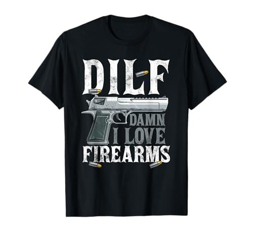 Herren Gun American Flag DILF - Damn I Love Firearms T-Shirt von Funny USA Flag Damn I Love Firearms TCTees