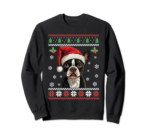 Boston Terrier Weihnachtspullover für Erwachsene und Kinder Sweatshirt Boston Terrier Weihnachtspullover für Erwachsene und Kinder Sweatshirt von Funny Ugly Christmas Sweater Boston Terrier