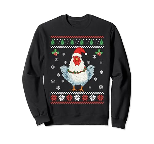 Hässlicher Weihnachtspullover mit Huhn für Erwachsene und Kinder Sweatshirt Hässlicher Weihnachtspullover mit Huhn für Erwachsene und Kinder Sweatshirt von Funny Ugly Christmas Sweater Chicken