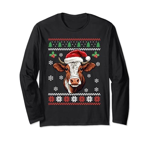 Niedlicher Kuh hässlicher Weihnachtspullover Xmas für Erwachsene Kinder Langarmshirt Niedlicher Kuh hässlicher Weihnachtspullover Xmas für Erwachsene Kinder Langarmshirt von Funny Ugly Christmas Sweater Cow