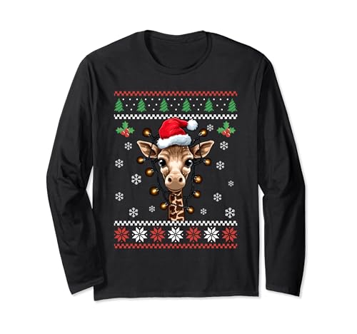 Weihnachtspullover mit Giraffen-Motiv, für Erwachsene und Kinder Langarmshirt Weihnachtspullover mit Giraffen-Motiv, für Erwachsene und Kinder Langarmshirt von Funny Ugly Christmas Sweater Giraffe