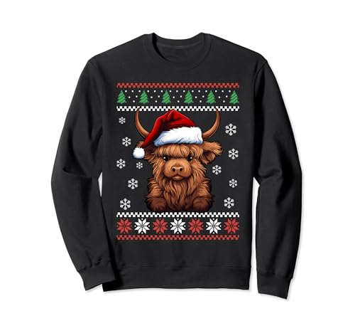 Highland Cow Ugly Christmas Sweater für Erwachsene und Kinder Sweatshirt Highland Cow Ugly Christmas Sweater für Erwachsene und Kinder Sweatshirt von Funny Ugly Christmas Sweater Highland Cow