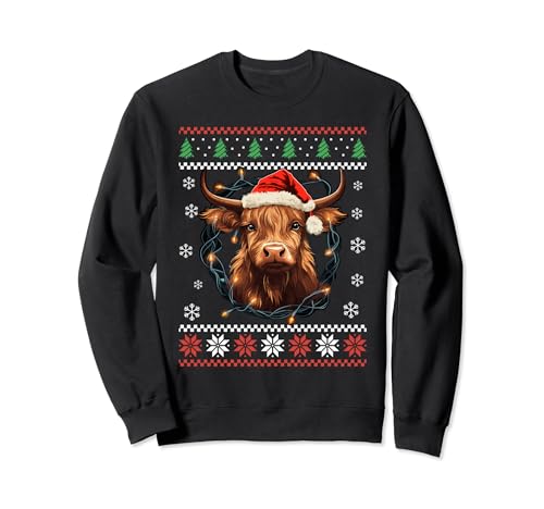 Highland Cow Ugly Christmas Sweater für Erwachsene und Kinder Sweatshirt Highland Cow Ugly Christmas Sweater für Erwachsene und Kinder Sweatshirt von Funny Ugly Christmas Sweater Highland Cow