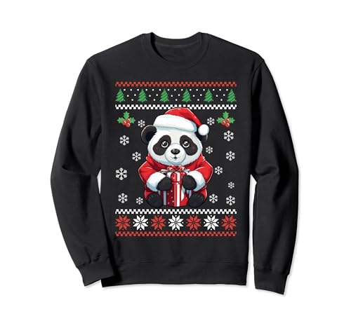Pandabär-Weihnachtspullover für Erwachsene und Kinder Sweatshirt von Funny Ugly Christmas Sweater Panda Bear
