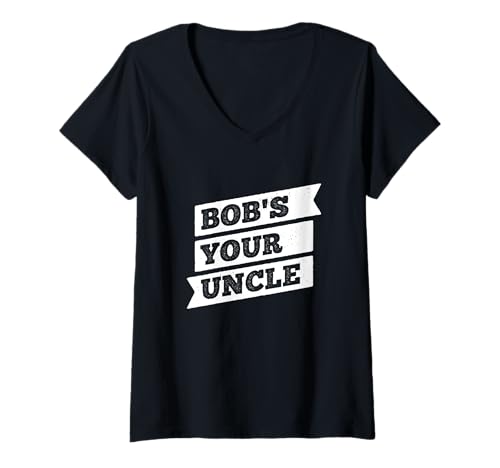 Damen Bob ist Dein Onkel Banner Dark T-Shirt mit V-Ausschnitt Damen Bob ist Dein Onkel Banner Dark T-Shirt mit V-Ausschnitt von Funny Uncle Bob Tees