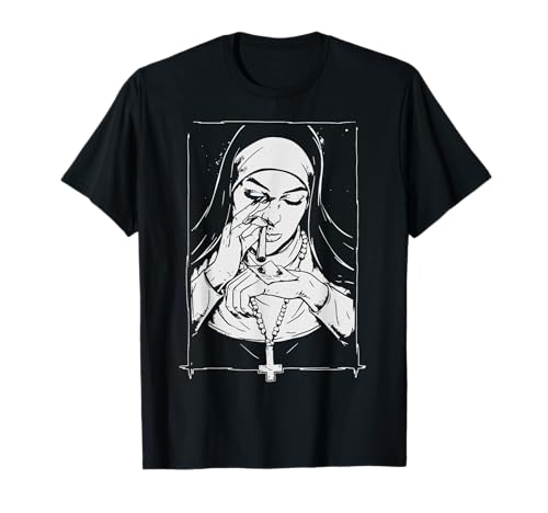 Funny Unholy Drug Nun T-Shirt, Drogen-Nonne-Kostüm-Shirt, Schwarz, S, Kurzarm, Klassisch, Herren, Männer Funny Unholy Drug Nun T-Shirt, Drogen-Nonne-Kostüm-Shirt, Schwarz, S, Kurzarm, Klassisch, Herren, Männer von Funny Unholy Drug Nun