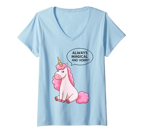 Damen Immer magischer und geiler lustiger Einhorn-Humor für Erwachsene T-Shirt mit V-Ausschnitt Damen Immer magischer und geiler lustiger Einhorn-Humor für Erwachsene T-Shirt mit V-Ausschnitt von Funny Unicorn Adult Humor, Sarcastic Fantasy Shirt