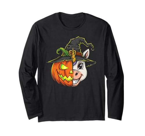 Einhorn Kürbis Jack O Laterne Halloween Kinder Herren Damen Langarmshirt Einhorn Kürbis Jack O Laterne Halloween Kinder Herren Damen Langarmshirt von Funny Unicorn Lovers Halloween Pumpkin Outfits