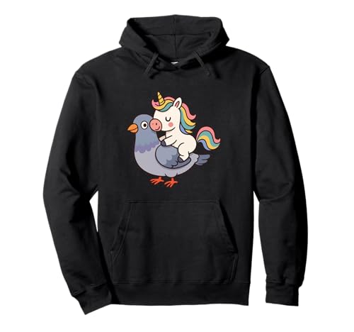 Einhorn reitet eine Taube Jungen Mädchen Männer Frauen Kinder Erwachsene Pullover Hoodie von Funny Unicorn Riding A Pigeon Rainbow Shop