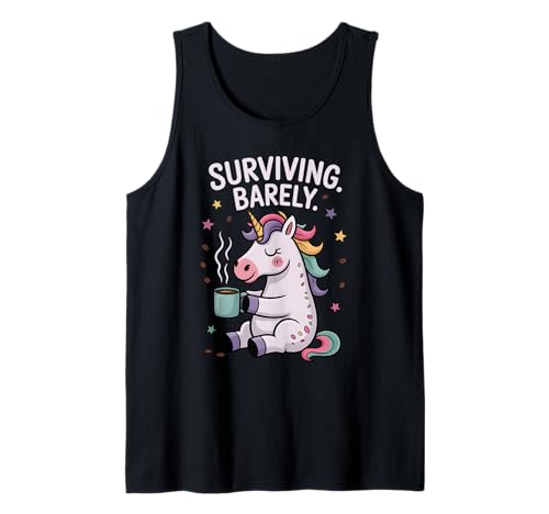 Lustiges Einhorn überlebt kaum Kaffeeliebhaber für Frauen Männer Tank Top Lustiges Einhorn überlebt kaum Kaffeeliebhaber für Frauen Männer Tank Top von Funny Unicorn Surviving Barely For Kids Women Men