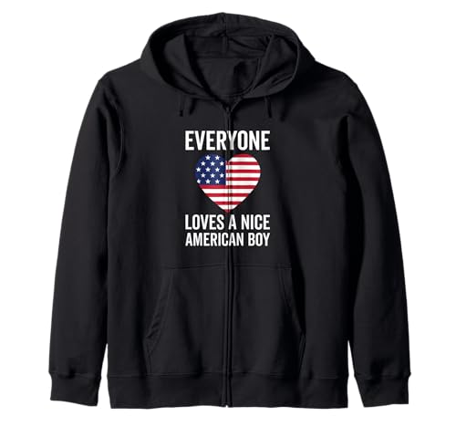 USA-Flagge – Everyone Loves A Nice American Boy Kapuzenjacke von Funny United States Flag Gift for American Men