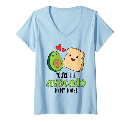 Damen Du bist die Avocado zu Meinem Toast. Kawaii-Valentinstag T-Shirt mit V-Ausschnitt Damen Du bist die Avocado zu Meinem Toast. Kawaii-Valentinstag T-Shirt mit V-Ausschnitt von Funny Valentines Avocado And Toast Retro Vintage