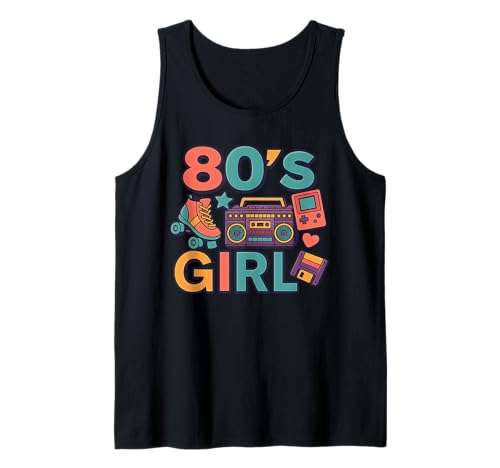 80er Jahre Mädchen Cool Retro Throwback 80er Jahre Fun Memories Vibe Tank Top 80er Jahre Mädchen Cool Retro Throwback 80er Jahre Fun Memories Vibe Tank Top von Funny Van Gogh Inspired T-Rex Graphic