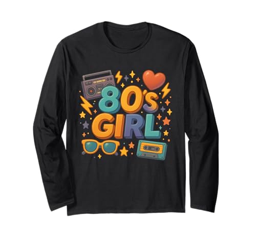 Down Memory Lane 80er Jahre Mädchen Retro Illustration Throwback 80er Jahre Langarmshirt Down Memory Lane 80er Jahre Mädchen Retro Illustration Throwback 80er Jahre Langarmshirt von Funny Van Gogh Inspired T-Rex Graphic