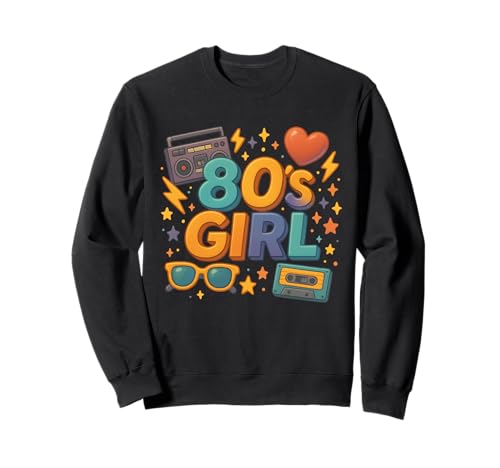 Down Memory Lane 80er Jahre Mädchen Retro Illustration Throwback 80er Jahre Sweatshirt von Funny Van Gogh Inspired T-Rex Graphic