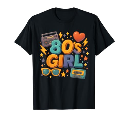 Down Memory Lane 80er Jahre Mädchen Retro Illustration Throwback 80er Jahre T-Shirt von Funny Van Gogh Inspired T-Rex Graphic