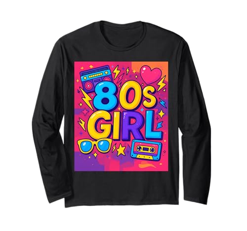 Klassische 80er-Jahre-Mädchen-Trowback Memories 80's Vibes Langarmshirt von Funny Van Gogh Inspired T-Rex Graphic