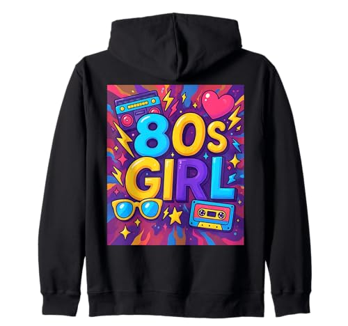 Old School 80er Jahre Girl Cool Retro Throwback 80's Vibes Kapuzenjacke Old School 80er Jahre Girl Cool Retro Throwback 80's Vibes Kapuzenjacke von Funny Van Gogh Inspired T-Rex Graphic