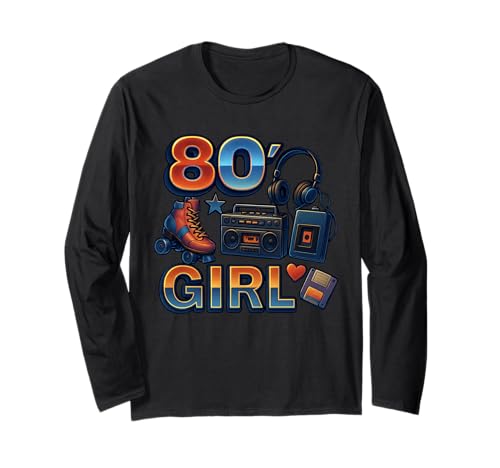 Old School 80er Jahre Girl Fun Times Throwback 80er Jahre Vibe Langarmshirt Old School 80er Jahre Girl Fun Times Throwback 80er Jahre Vibe Langarmshirt von Funny Van Gogh Inspired T-Rex Graphic