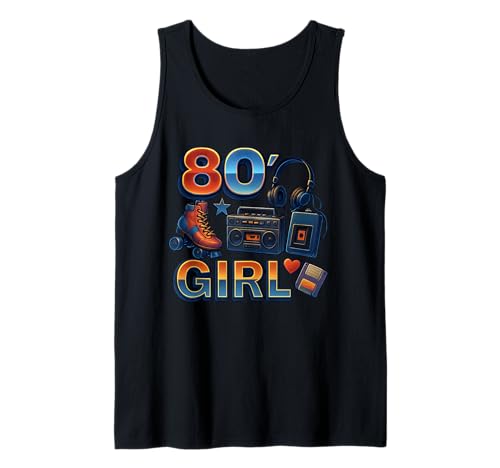 Old School 80er Jahre Girl Fun Times Throwback 80er Jahre Vibe Tank Top von Funny Van Gogh Inspired T-Rex Graphic