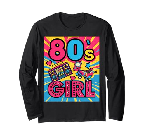 Old School 80s Girl Sweet Memories Throwback 80s Vibe Langarmshirt Old School 80s Girl Sweet Memories Throwback 80s Vibe Langarmshirt von Funny Van Gogh Inspired T-Rex Graphic