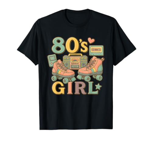 Old School Girl 80er Jahre Mädchen Retro Throwback 80er Jahre Vibes T-Shirt Old School Girl 80er Jahre Mädchen Retro Throwback 80er Jahre Vibes T-Shirt von Funny Van Gogh Inspired T-Rex Graphic