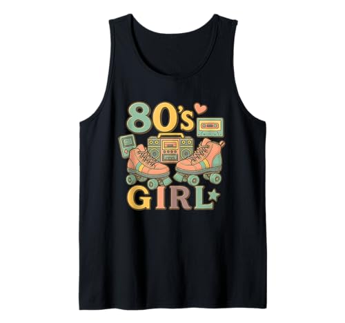 Old School Girl 80er Jahre Mädchen Retro Throwback 80er Jahre Vibes Tank Top Old School Girl 80er Jahre Mädchen Retro Throwback 80er Jahre Vibes Tank Top von Funny Van Gogh Inspired T-Rex Graphic