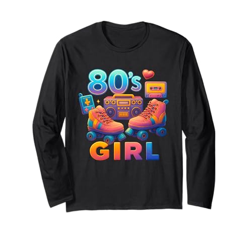 Retro 80er Jahre Girl Bold Throwback 80's Vibes Memories Langarmshirt Retro 80er Jahre Girl Bold Throwback 80's Vibes Memories Langarmshirt von Funny Van Gogh Inspired T-Rex Graphic