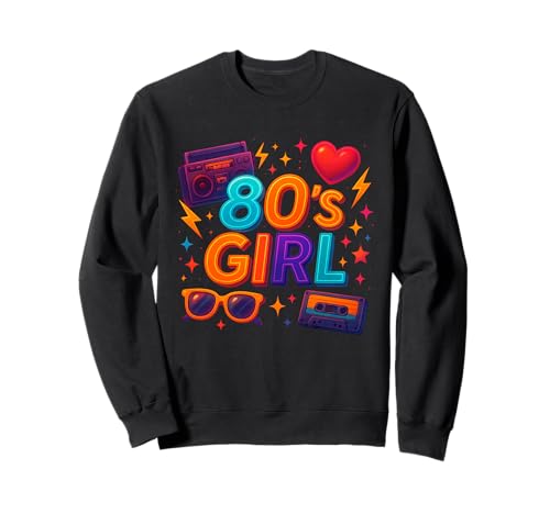 Retro 80er Jahre Mädchen Classic Old School Throwback 80er Jahre Vibe Sweatshirt Retro 80er Jahre Mädchen Classic Old School Throwback 80er Jahre Vibe Sweatshirt von Funny Van Gogh Inspired T-Rex Graphic