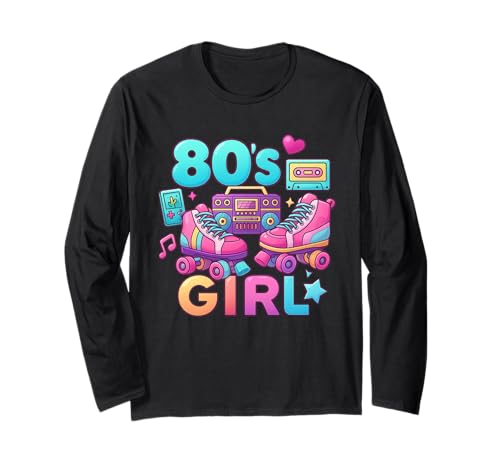 Retro 80er Jahre Mädchen Classic Throwback 80er Jahre Sweet Memories Vibe Langarmshirt Retro 80er Jahre Mädchen Classic Throwback 80er Jahre Sweet Memories Vibe Langarmshirt von Funny Van Gogh Inspired T-Rex Graphic