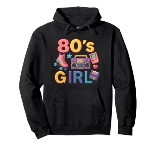 Retro 80er Jahre Mädchen Old School Girl Throwback 80er Jahre Vibe Pullover Hoodie von Funny Van Gogh Inspired T-Rex Graphic